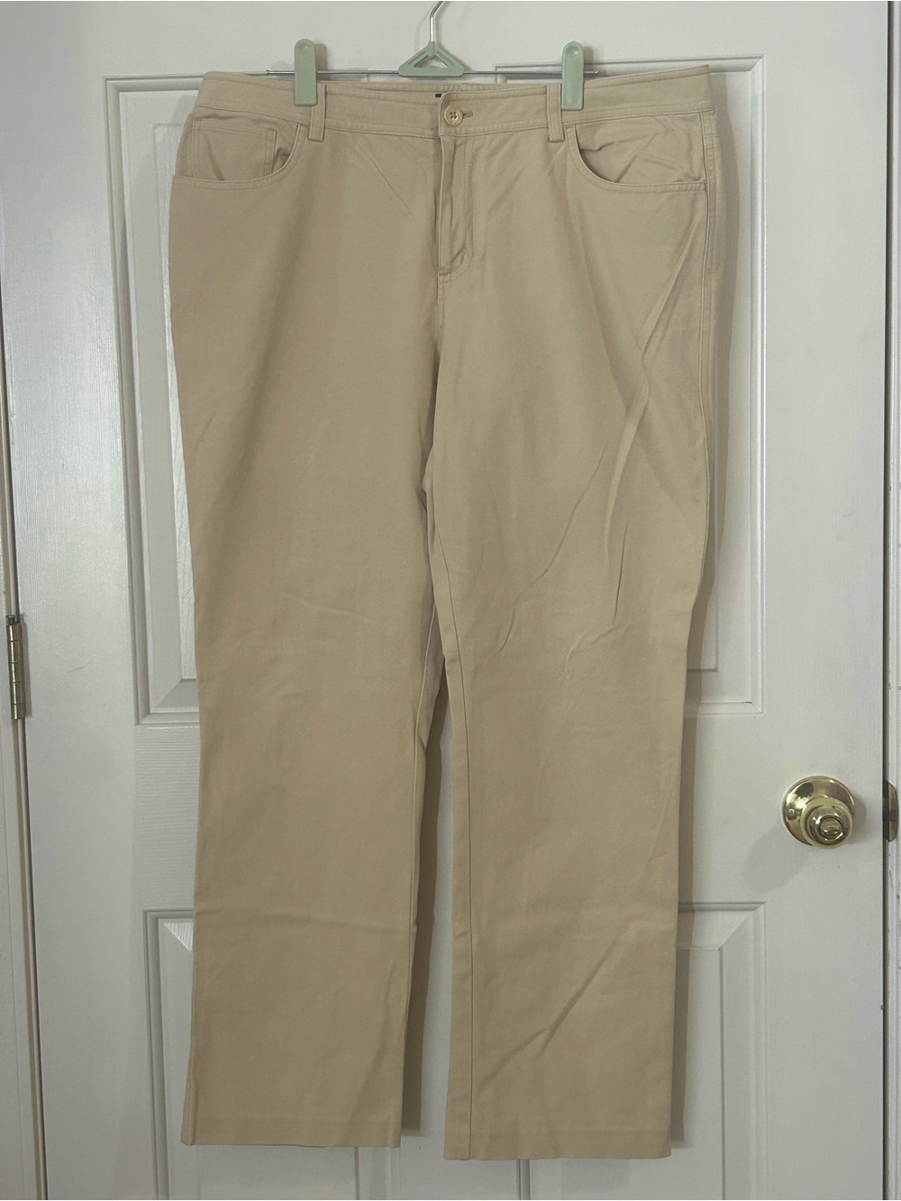Lauren Ralph Lauren Chino Pants Womens 14P Beige Petite Cotton Stretch Casual - Picture 2 of 7
